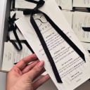 תפריט חד צדדי + פתק אישי + פפיון קטיפה שחור 3