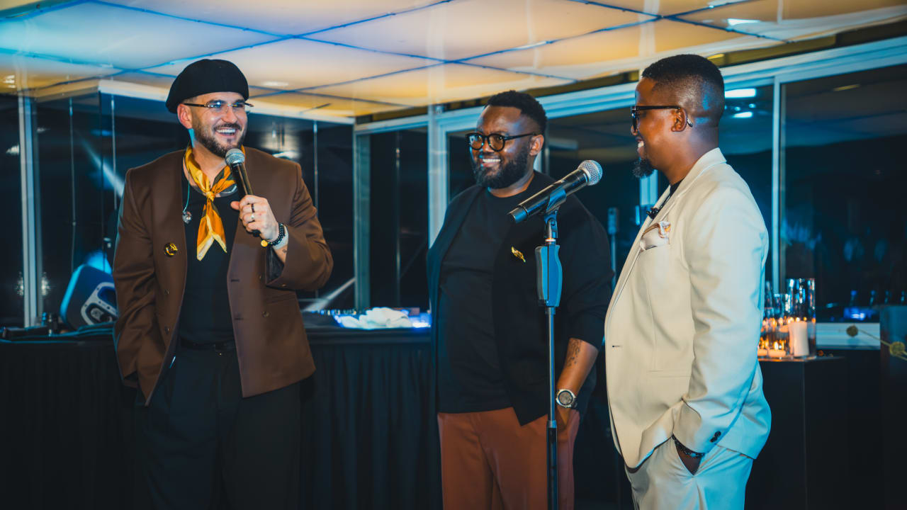Editorial visual representing Mi Casa’s 15-year milestone celebration on a Johannesburg rooftop, with warm live-performance lighting, house-music waveforms, elegant anniversary atmosphere and premium Viranova purple-and-gold glass styling.
