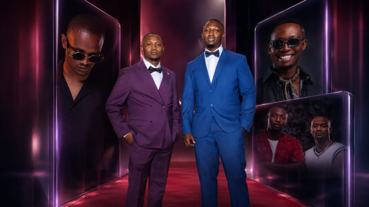 Editorial visual representing JAZZWRLD and Thukuthela’s BET Awards moment as South African 3-Step entering a global media room, with red-carpet lights, interview microphones, three-kick rhythm waveforms and premium Viranova purple-and-gold glass styling.