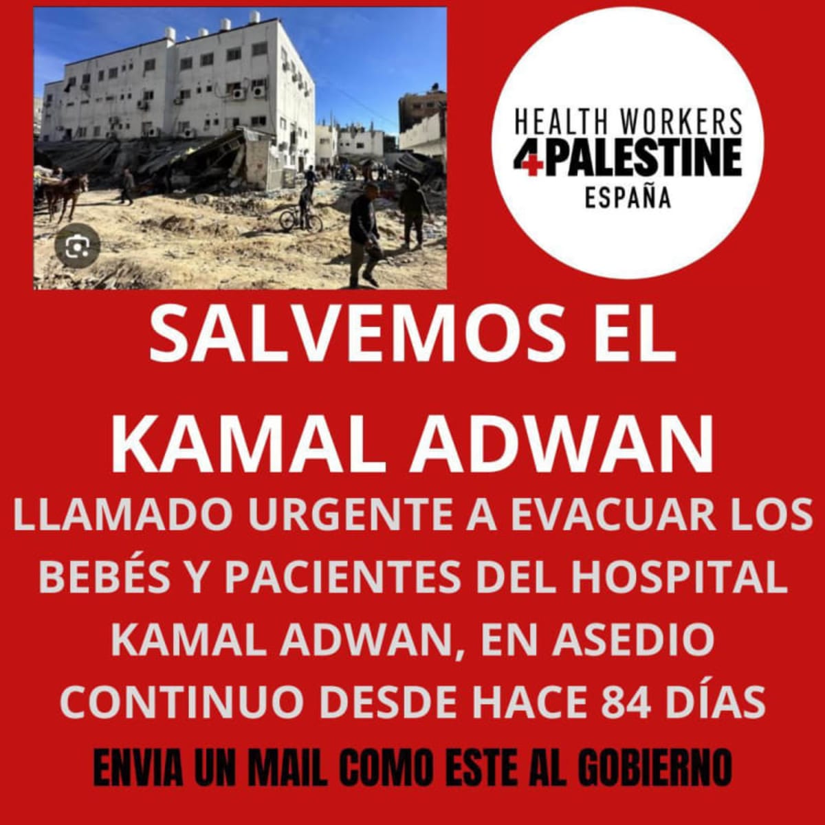 Firma y envía para salvar el Hospital Kamal Adwan (Gaza)