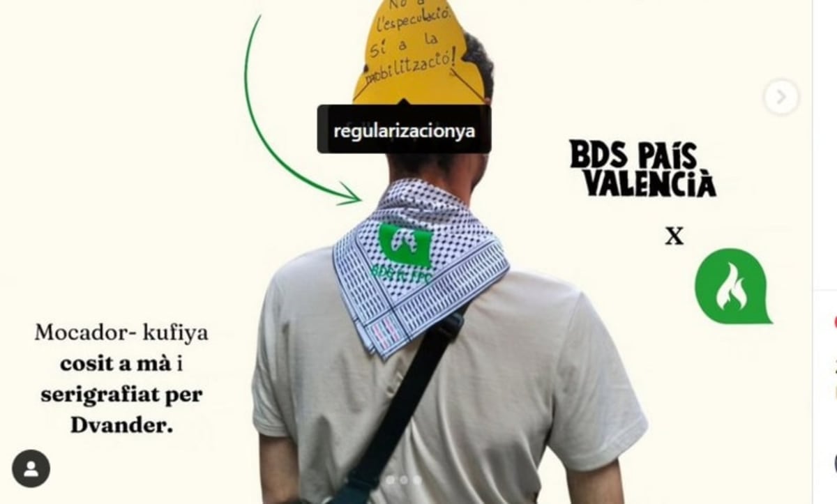 Valencia. Mocadors para las fallas. Kufiya del BDS+ Falles Populars i Combatives 