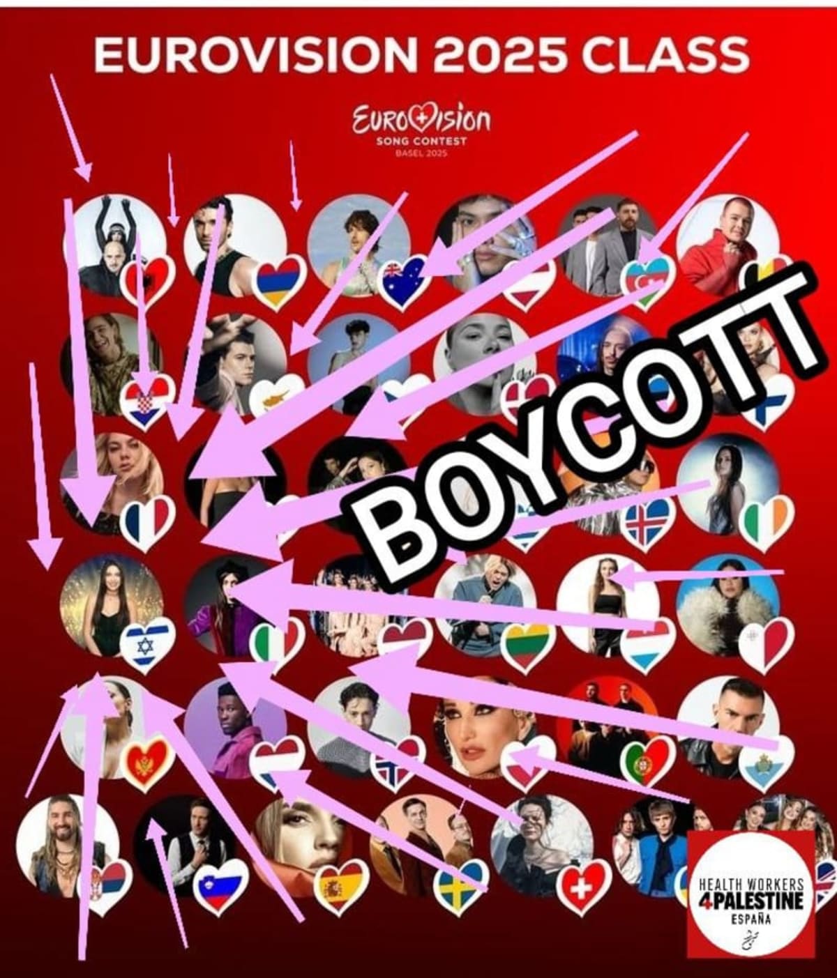 Eurovision 2025 Boycott Boicot Israel