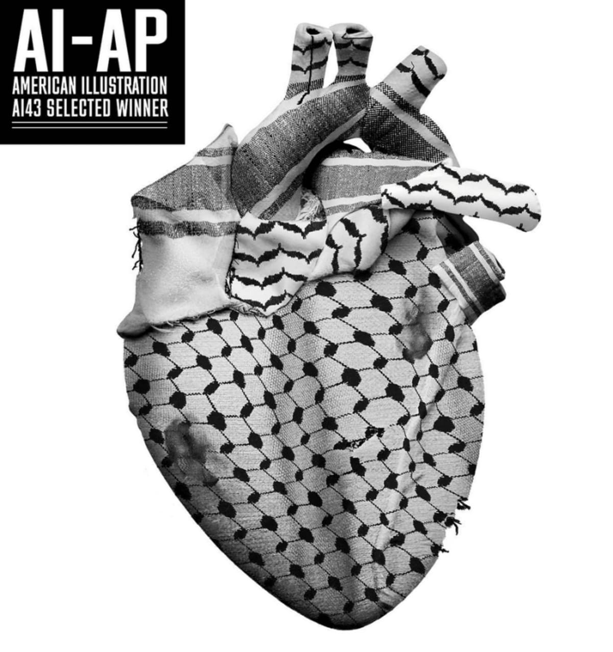Palestinan heart. Corazón palestino. By/Por Byron Maher 