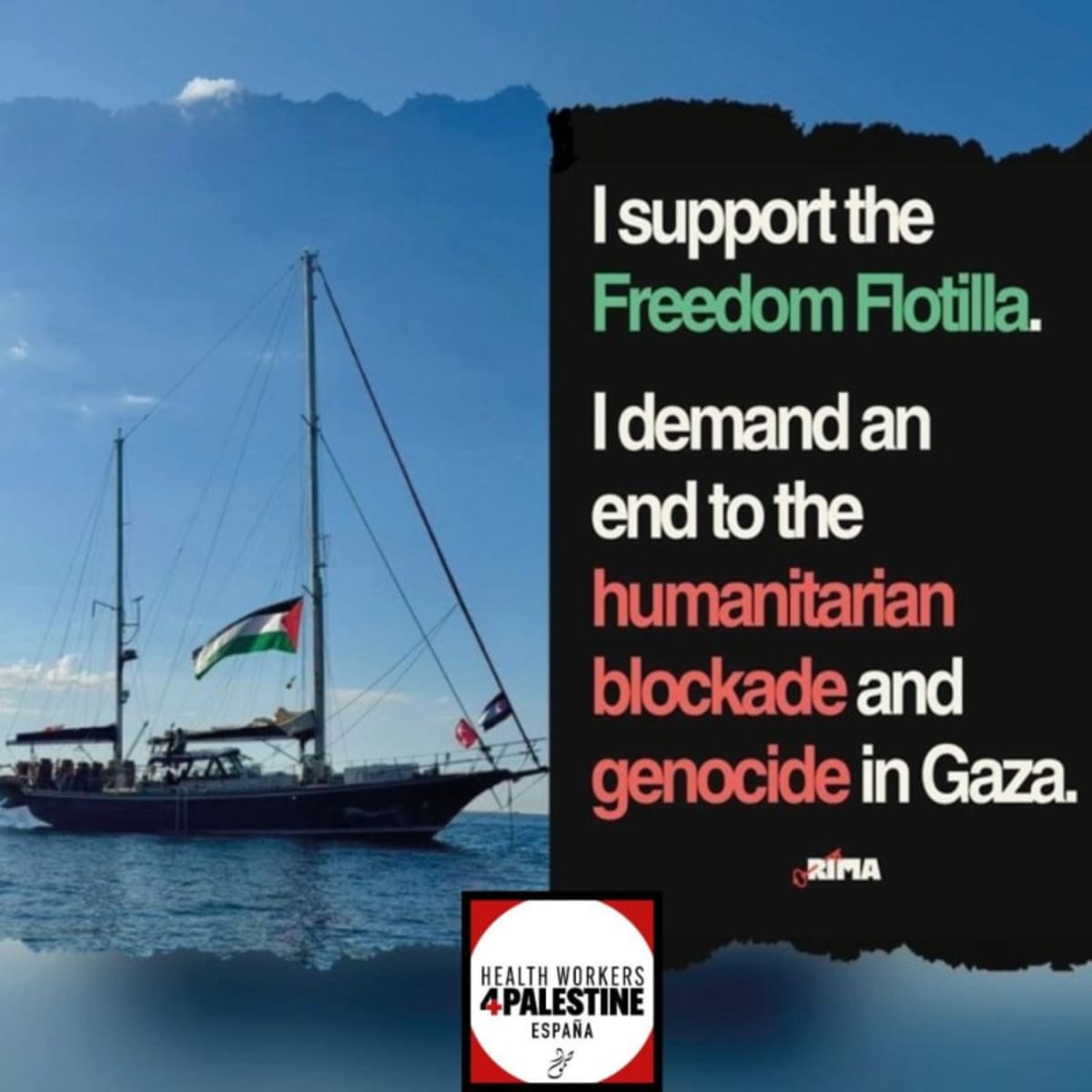 We DO SUPPORT the Freedom Flotilla because we stand with #Palestine. And because #Israel is a terrorist state 