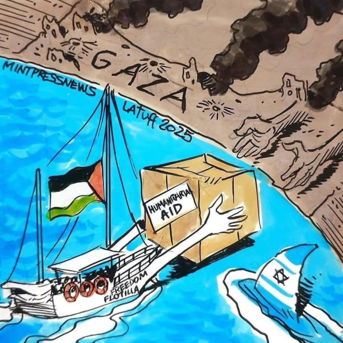 La Flotilla de la Libertad. Freedom Flotilla in front of Gaza