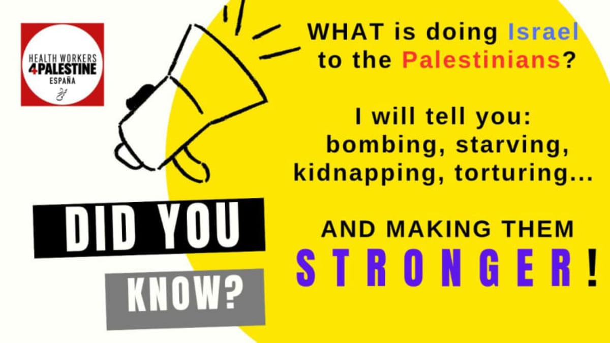 Israel hace fuerte a Palestina. Israel is making Palestinians stronger