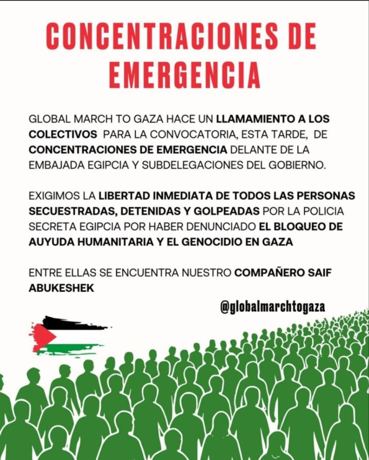 17 junio 2025 Concentración Emergencia Embajada Egipto