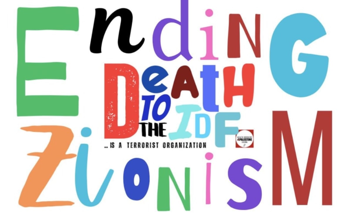 Death, death to the IDF (Israel Defense Force), ending Zinonism