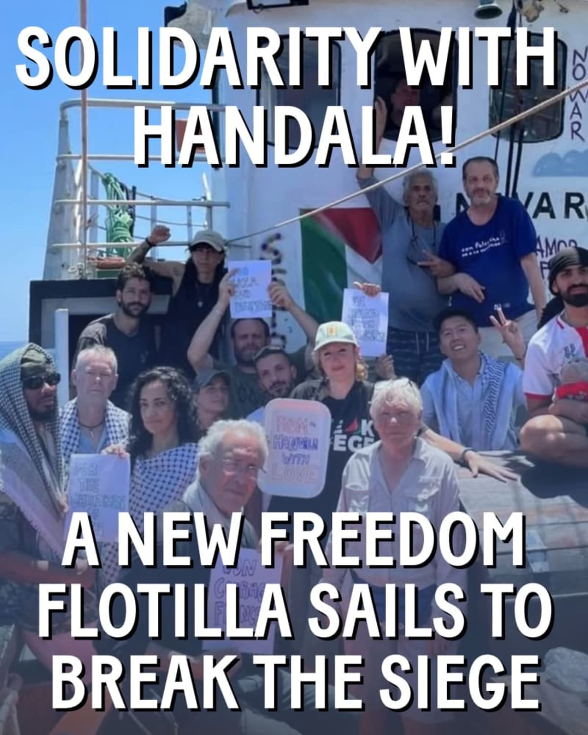 Handala on its way. Nueva Flotilla de la Libertad. 14 July julio 2025