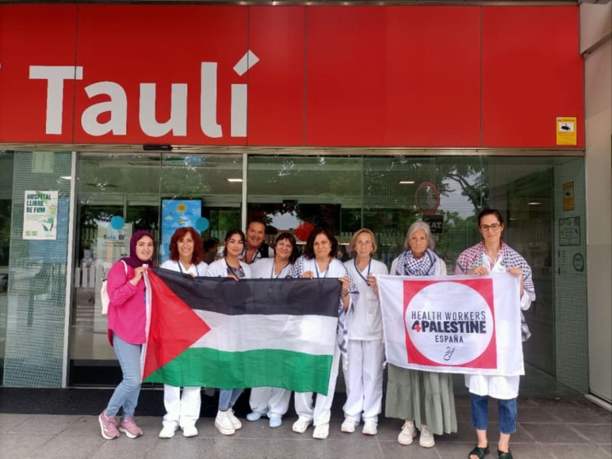 Con Palestina, con su población y su personal sanitario Hospital Parc Taulí, Sabadell