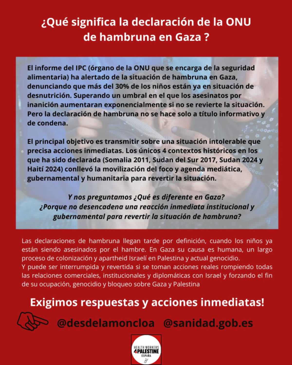 Hambruna en Gaza (de causa sionista)