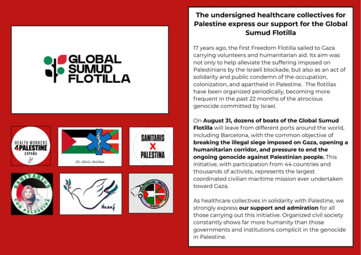All our support to the Global Sumud Flotilla