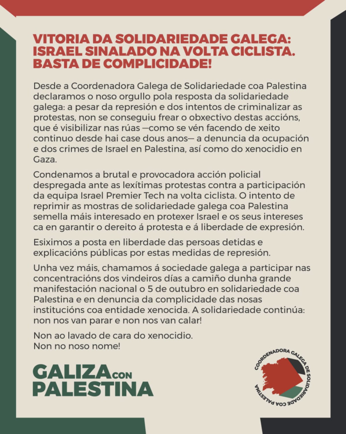Liberdade das persoas detidas en #LaVuelta 