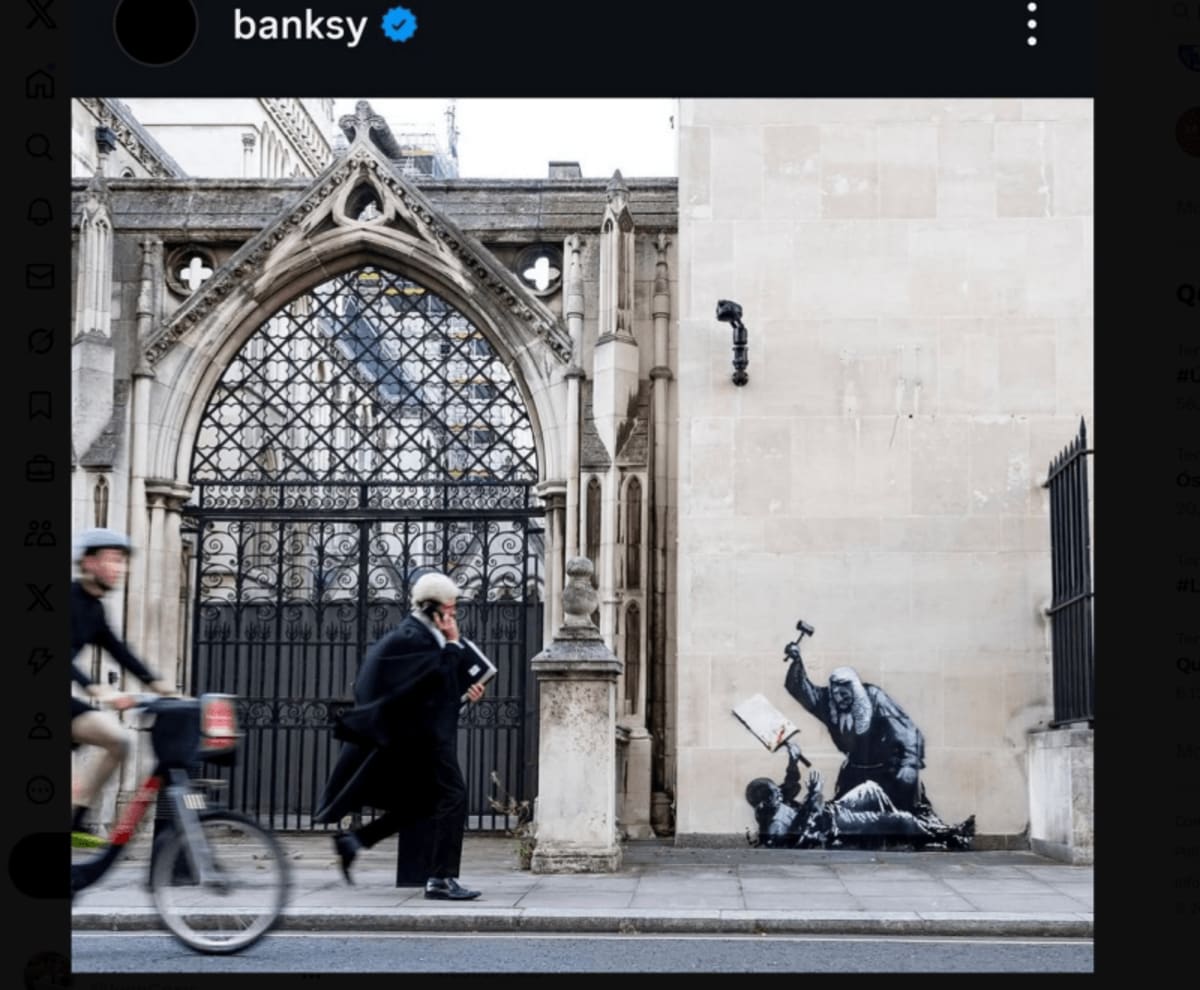 Bansky. London, UK. Denuncia la represión a las protestas pro Palestina