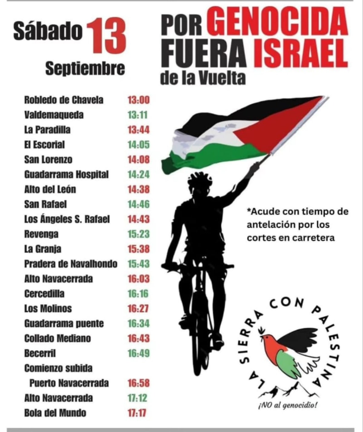 Sábado 13 de agosto, Madrid. Boicot a La Vuelta