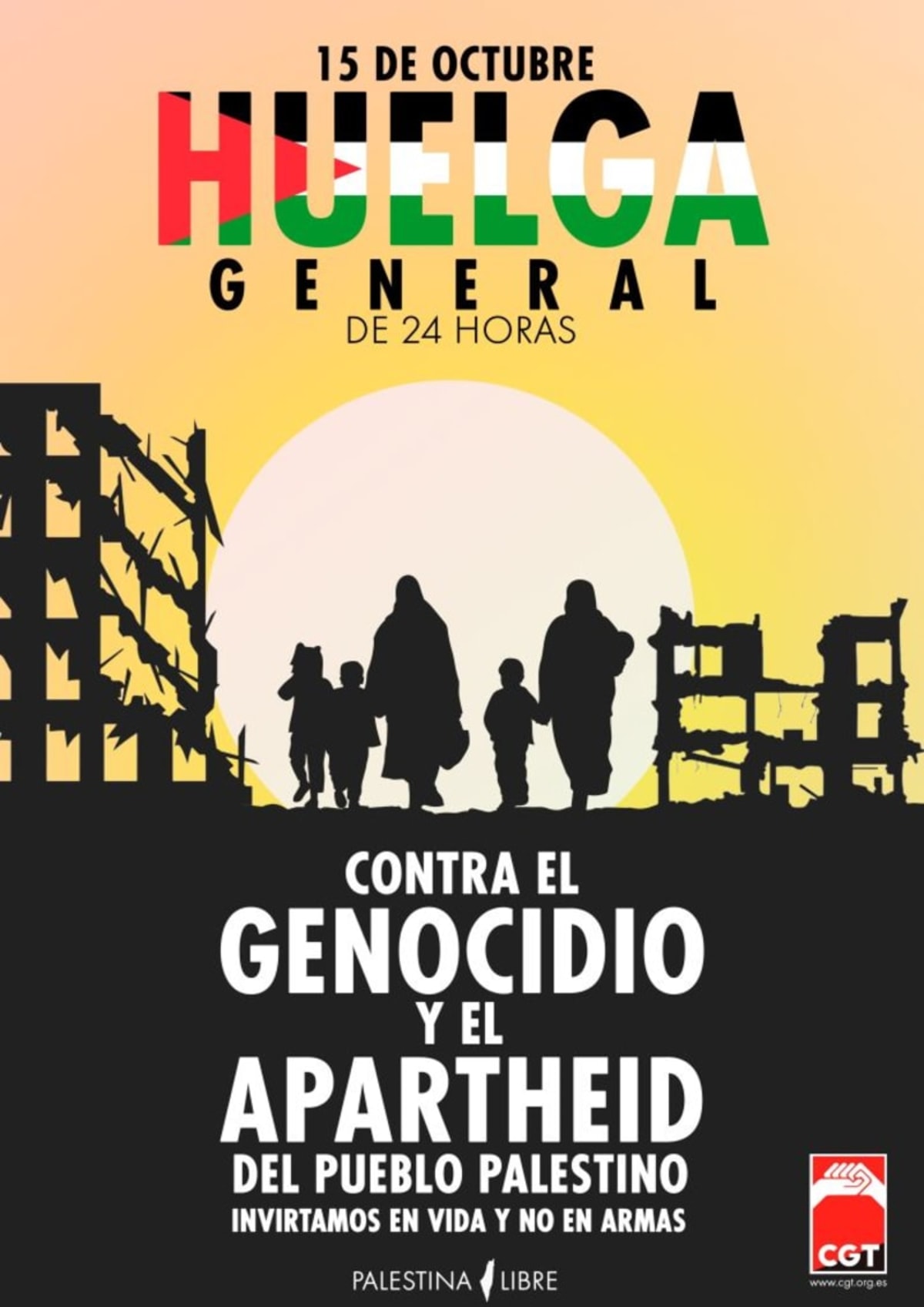 15 de octubre. Huelga general. Por Palestina, contra el apartheid y el genocidio