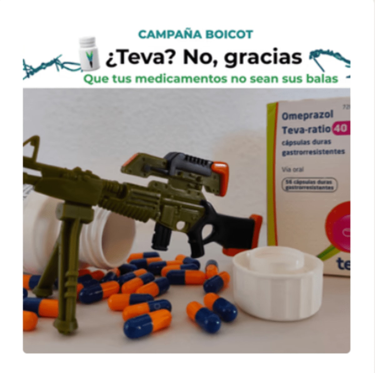 Campaña estatal de boicot a Teva, "que tus medicamentos no sean sus balas"