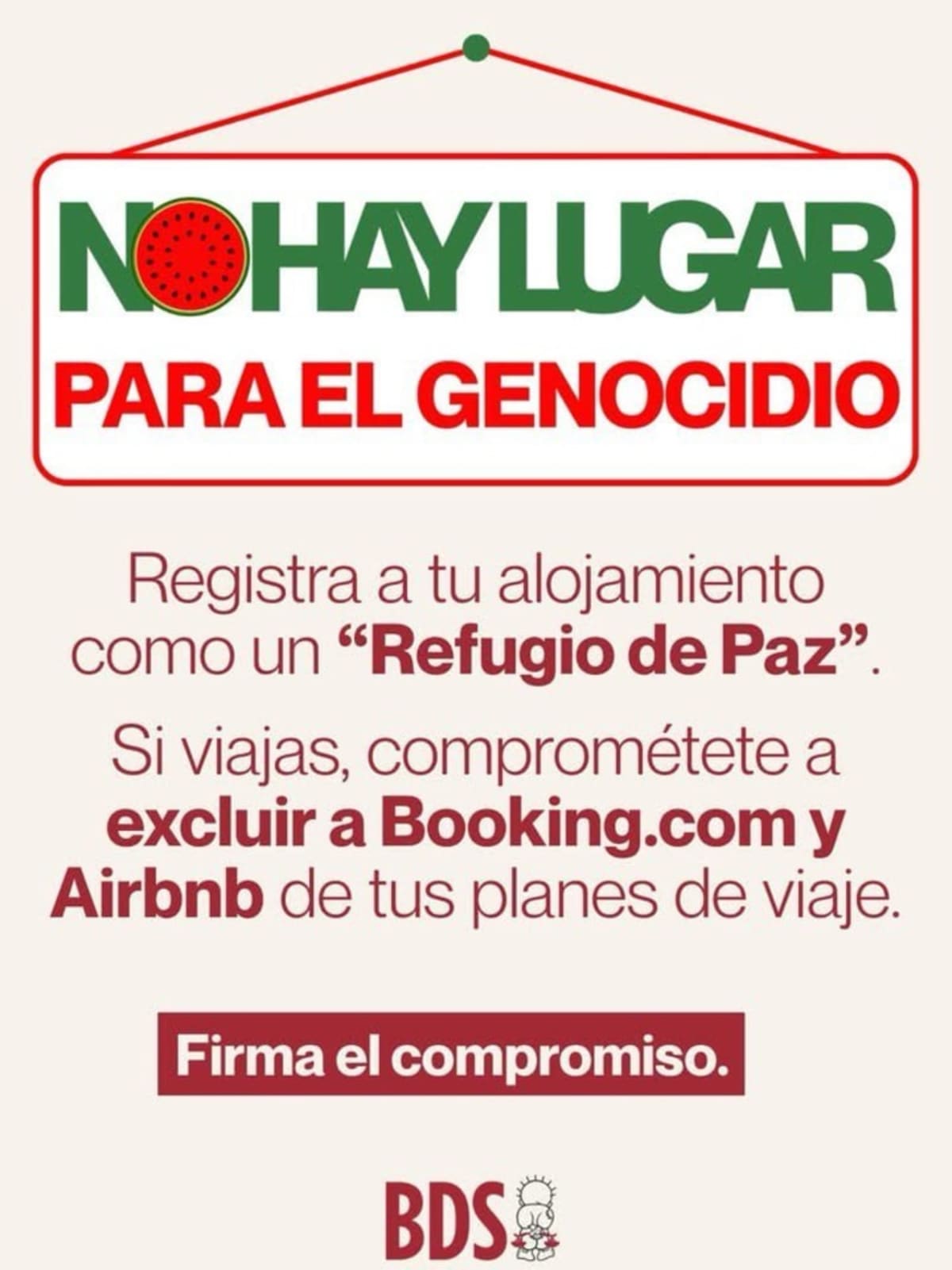 Refugio de Paz. Si eres turista, comprométete a eliminar a @bookingcom  y @Airbnb  de tus planes de viaje: https://loom.ly/ZdTnKaI  #PalestinaLibre