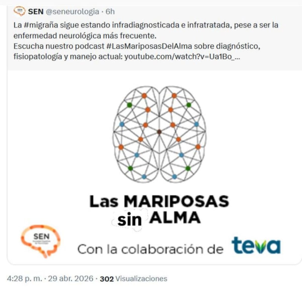Las Mariposas Sin Alma. VideoPotcast. Sociedad Española de Neurología (SEN)/Teva. "Entendiendo la Migraña: mucho más que dolor de cabeza” 
