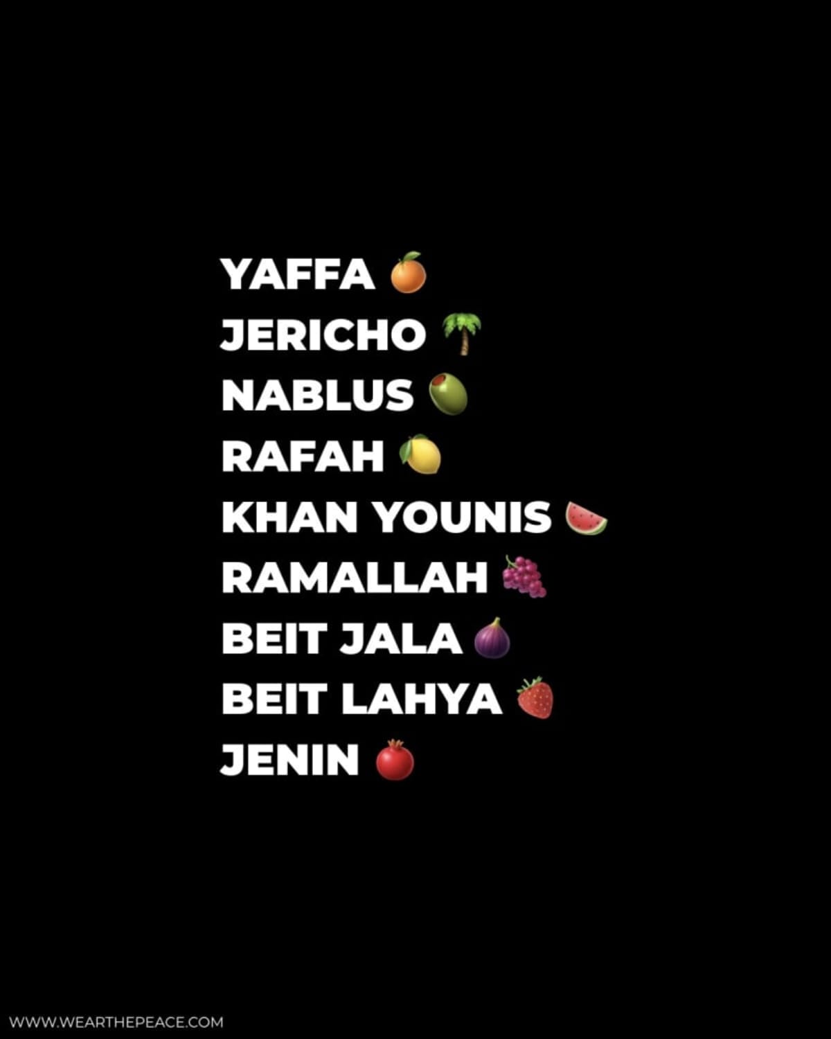 Fruits of Palestine. Frutas de Palestina