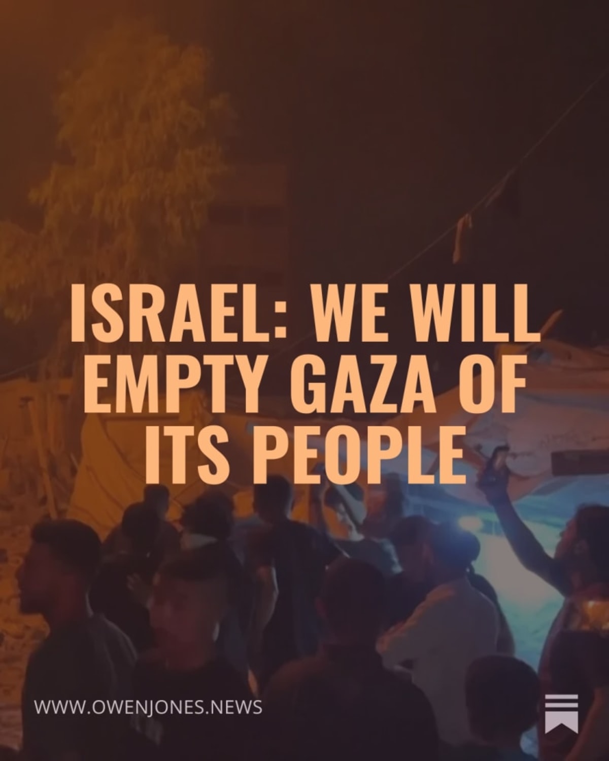 Genocide. Genocidio. Israel publicly declared - again - that Gaza will be emptied of Palestinians. Israel planea una Gaza sin palestinos