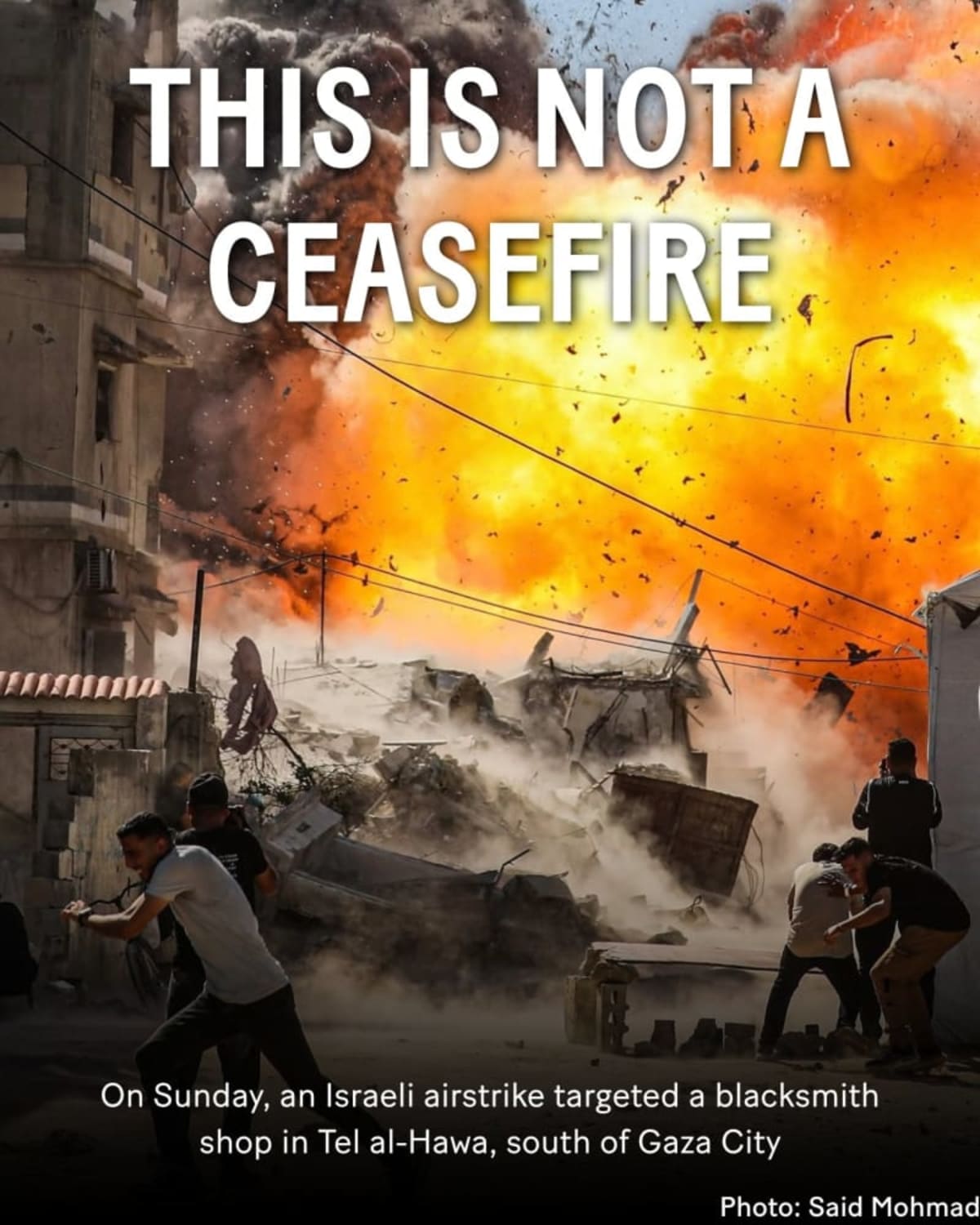 Gaza. No es un alto el fuego. Asesinatos y bombardeos diarios sobre población civil
