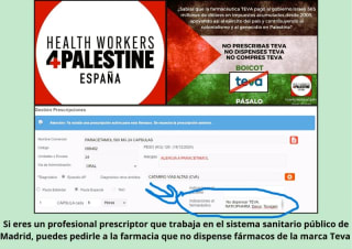 En Madrid, al prescribir, pide a la farmacia que no dispense Teva, Tevagen, Davur, Belmac y Ratiopharm