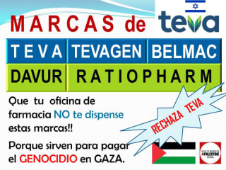 Rechaza medicamentos sangrientos: Teva, Tevagen, Belmac, Davur, Ratiopharm
