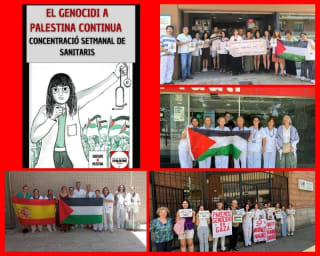 Los viernes, concentración sanitaria en apoyo de Palestina. 4 de julio. CS Bordeta-Magoria (Barcelona), Jazmín y Daroca (Madrid) y Hospital Taulí (Sabadell)