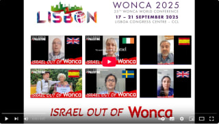 3 min video. Israel out of WONCA. Israel fuera de la WONCA. ENG ESP