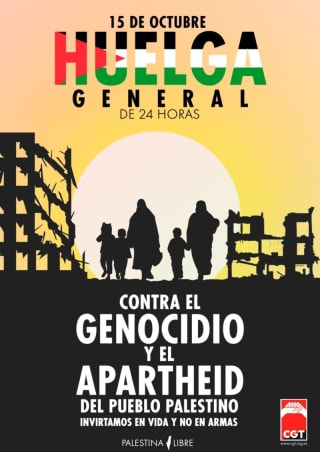 15 de octubre. Huelga general. Por Palestina, contra el apartheid y el genocidio