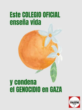 Este Colegio Oficial enseña vida y condena el genocidio en Gaza
