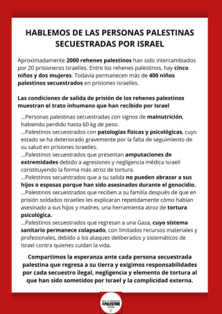 La estado de salud a la salida de las prisiones israelíes