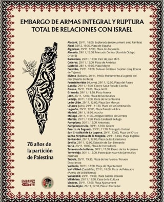 28-29-30 noviembre 2025, Manifestaciones a los 78 años de la partición de Palestina