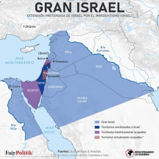 El "Gran Israel" sionista. Israel es un peligro para la Humanidad