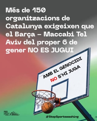 6/01. Cancel.lació del partit de bàsquet entre el FC Barcelona i el Maccabi Tel Aviv  6/01 a les 19h davant el Palau Blaugrana 