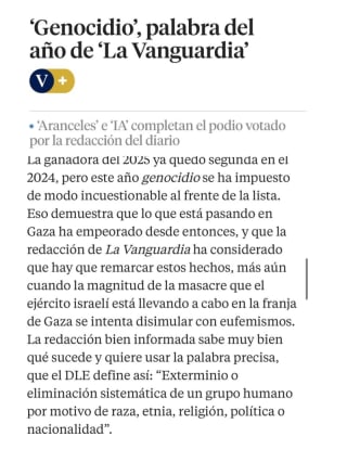 Genocidio, la palabra del año 2025