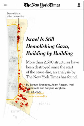 Prosigue la destrucción de Gaza: 2500 estructuras tras el "cese el fuego". Two Months After Cease-Fire, Israel Is Still Demolishing Gaza
