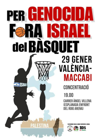 29 gener, 19 h boicot. València-Maccabi. Concentració