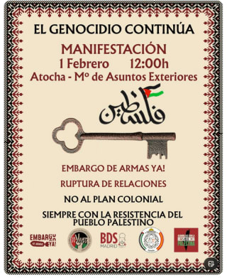 1 febrero. Madrid. Manifestación, 12 h. Atocha-Ministerio Asuntos Exteriores