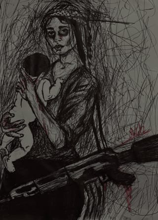 Palestinian woman. Mujer palestina. Por Marah Khalad @mar80549 