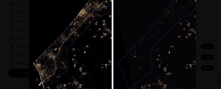 Gaza de noche/at night 2023 versus 2025