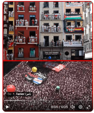 Pamplona, Spain, 6, July, 2026. Sanfermines. 'Destroy "israel"' 'Stop the Genocide' 'No Room for Genocide' 'Zionists Not Welcome'