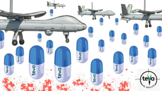 Teva, NoGracias. Boicot a las dos compañías gigantes de la Bolsa en Israel: Elbit (armas) y Teva (medicamentos). Teva NoThanks. Boycott the two giant companies on the Israeli Stock Exchange: Elbit (weapons) and Teva (pharmaceuticals)