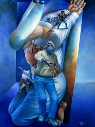 Palestine, 1989. Primera Intifada. First Intifada. Artista desconocido. Unknown artist. Fotografía/Photography by Derek Hudson