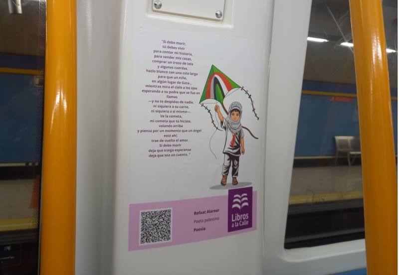  En el Metro de Madrid, poesía de autores palestinos