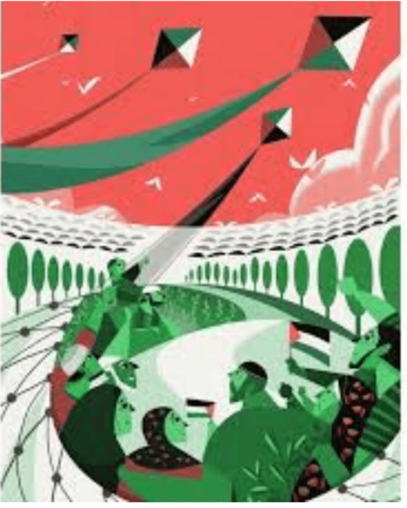 Cometas "terapéuticas". Therapeutic kites. By Samah Jabr, Zaynab Hinnawi, Elizabeth Berger ENG/ESP