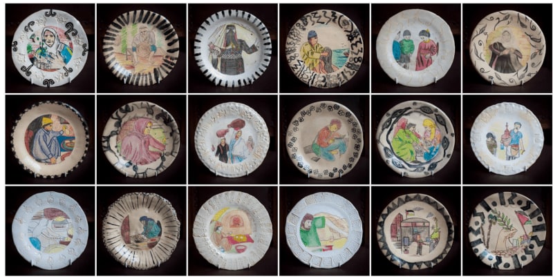 Platos decorados. Decorated plates. Niños palestinos. Palestinian children ENG/ESP