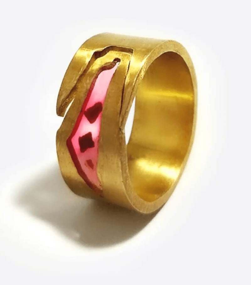 Jewelry. Joyas. Palestine map ring. Anillo con mapa de Palestina. Traces. ENG/ESP