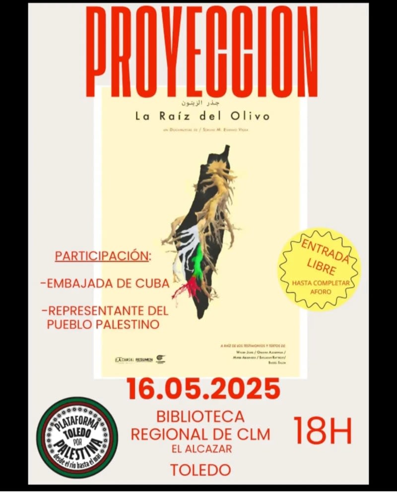 Cine documental. En Toledo, 16 mayo 2025. "La raíz del olivo"